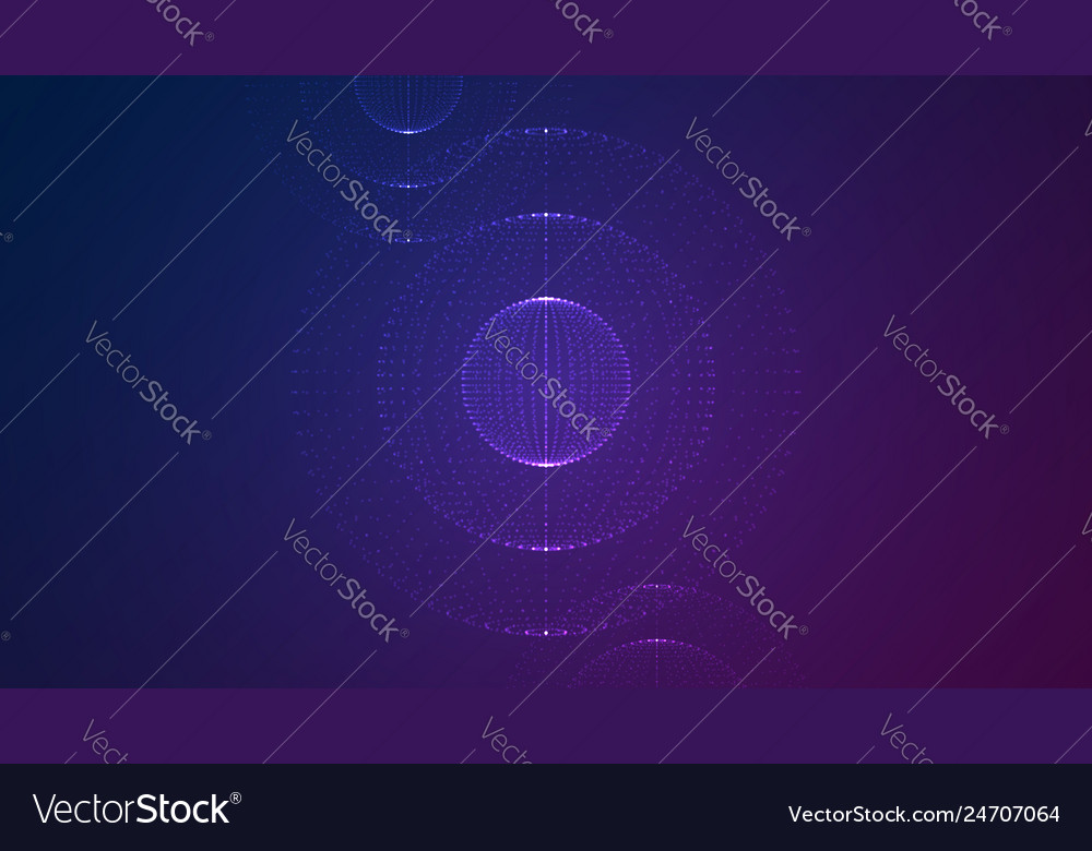 Sphere particles with glowing lights dots vector image Sphere particles with glowing lights dots