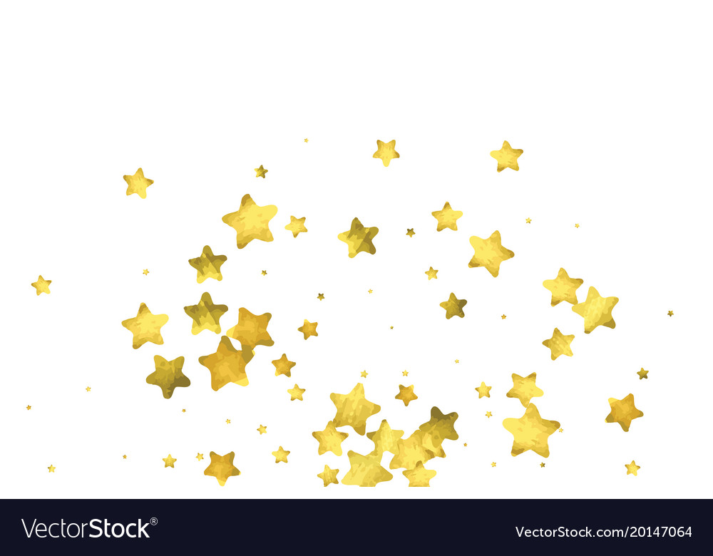 Star confetti gold random background Royalty Free Vector