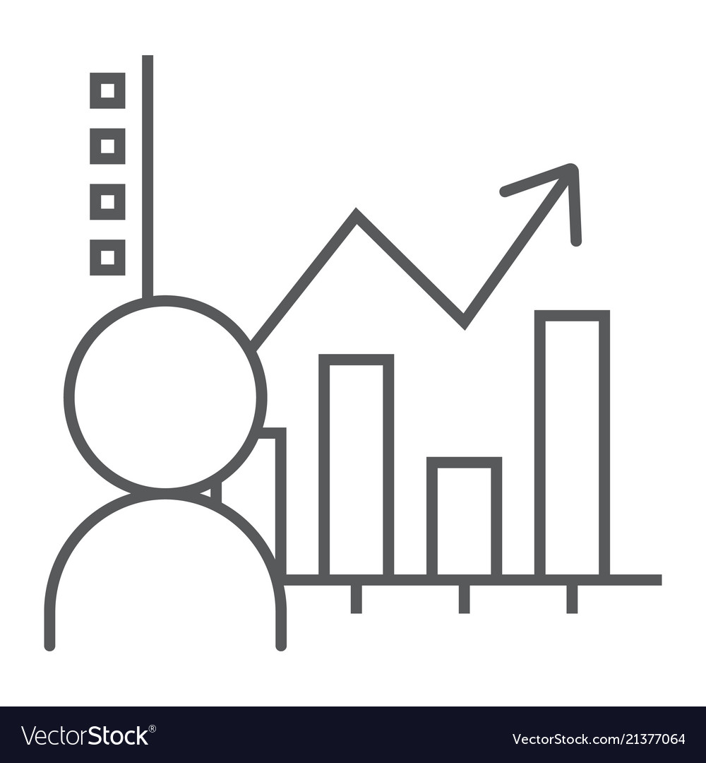 User analysis thin line icon data and analytics Vector Image User analysis thin line icon data and analytics