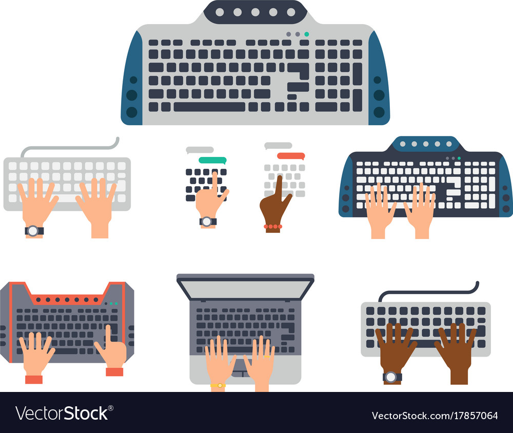 Users hands on keyboard and mouse of computer