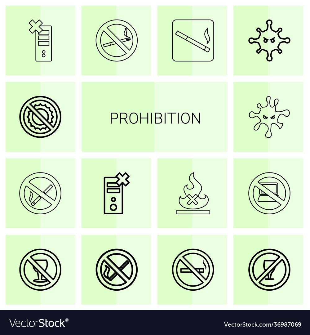 14 prohibition icons