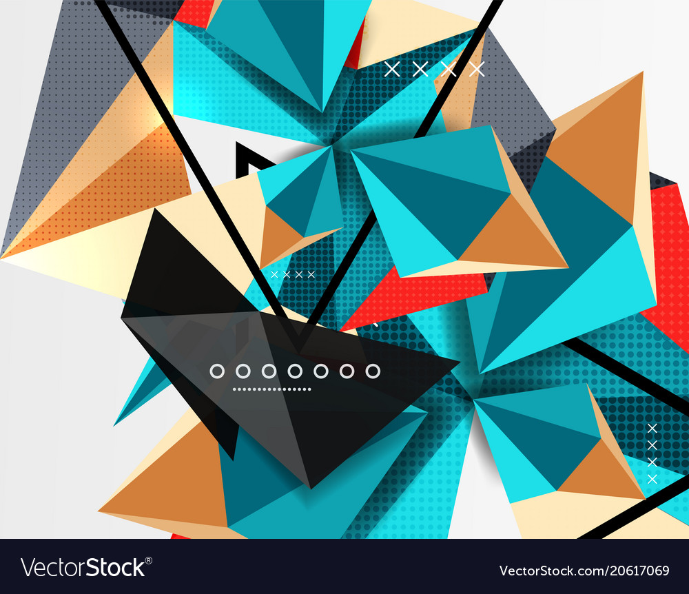 3d polygonal elements abstract background Vector Image