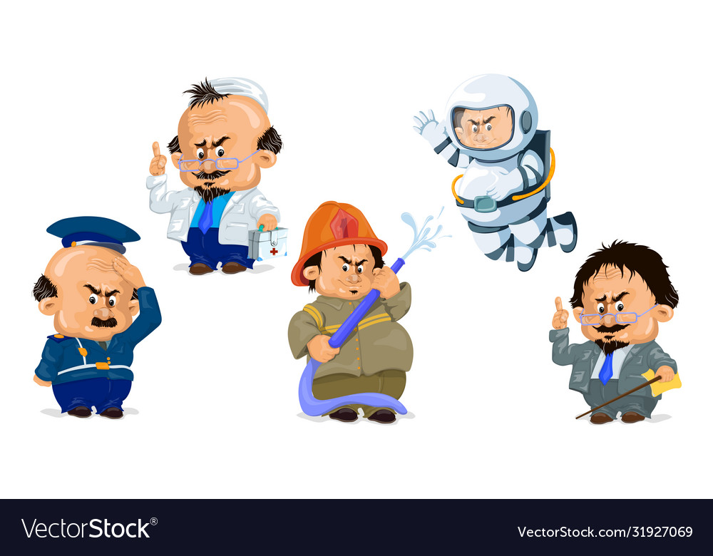 A set characters different professions