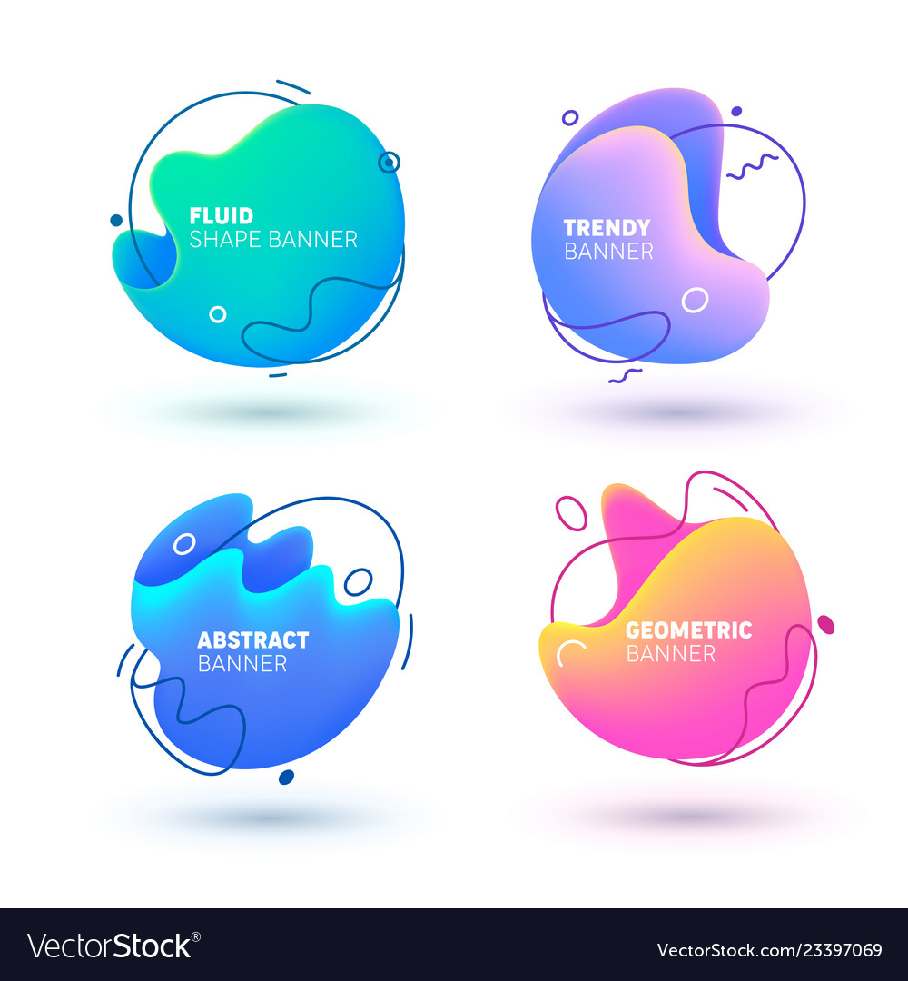 Abstract fluid trendy gradient banner design shape vector image Abstract fluid trendy gradient banner design shape