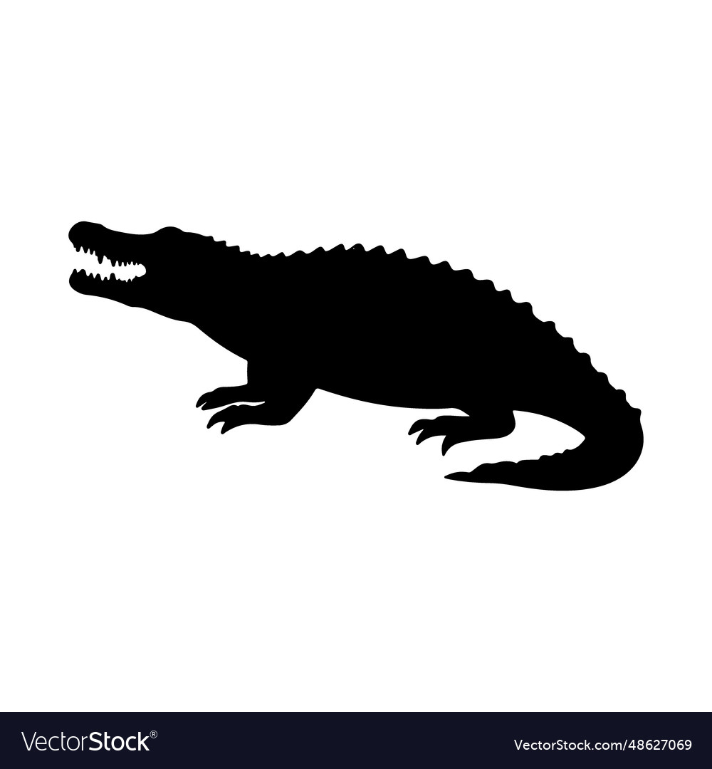 Alligator silhouette Royalty Free Vector Image