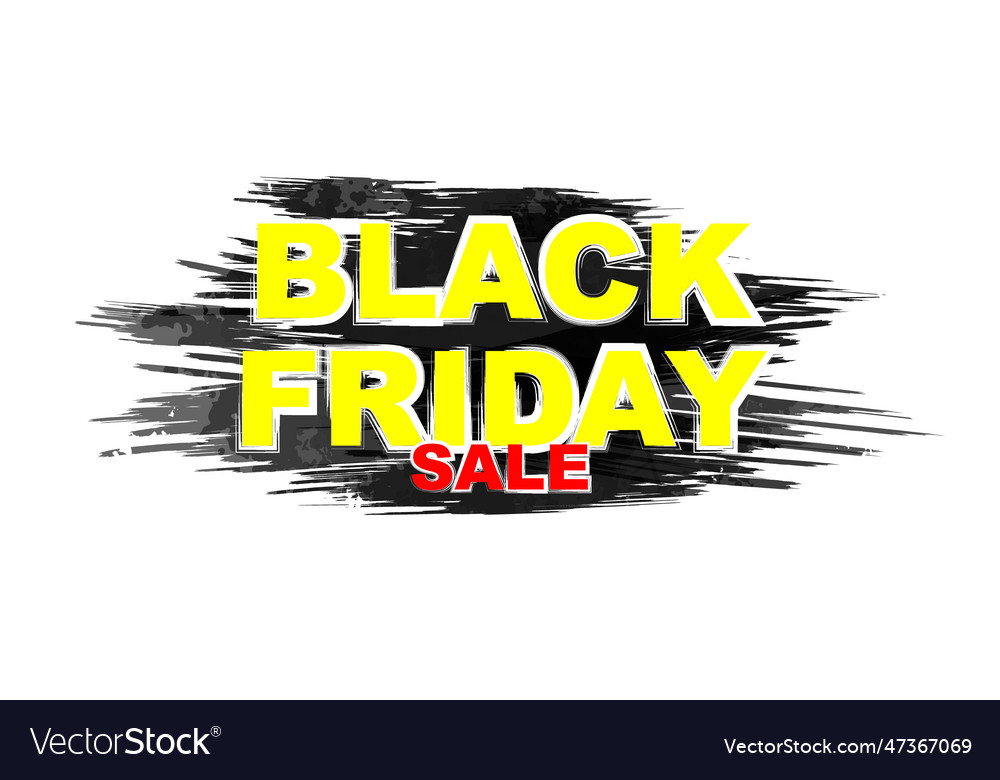 Black friday background with brush style vector image Black friday background with brush style