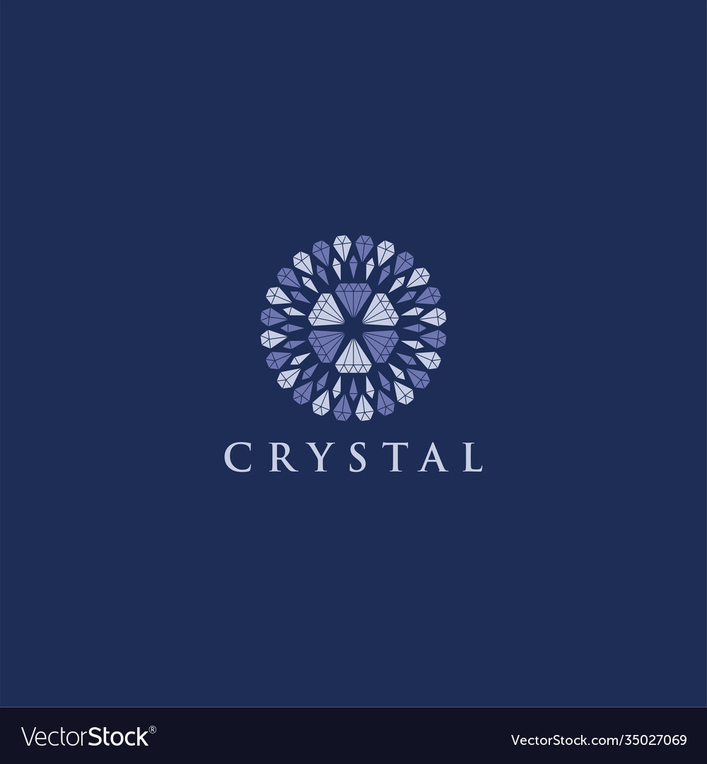 Crystal diamond logo design - modern ornament Vector Image