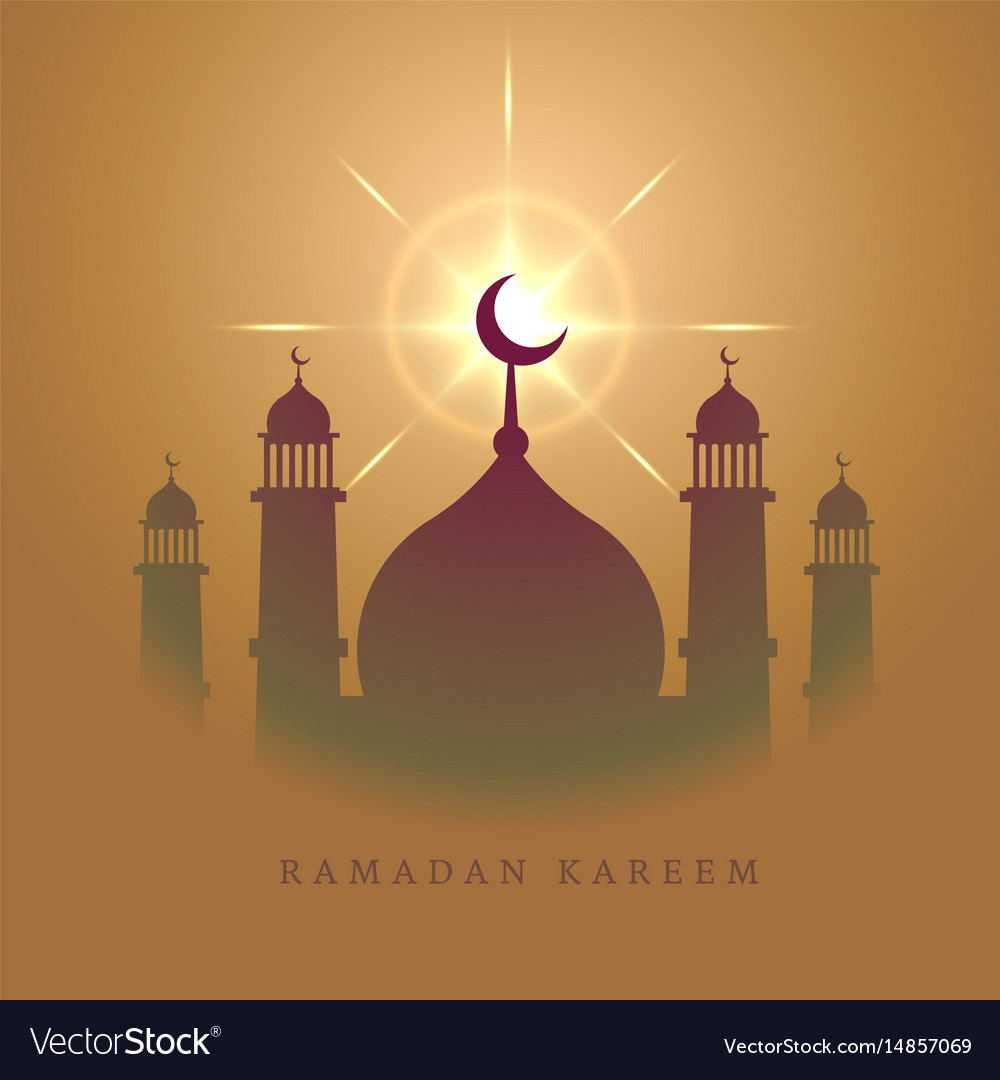 Elegant mosque design for eid mubarak festival Vector Image