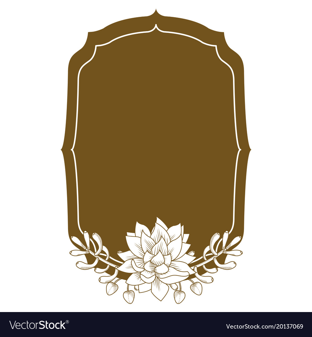 Emblem frame with flowers