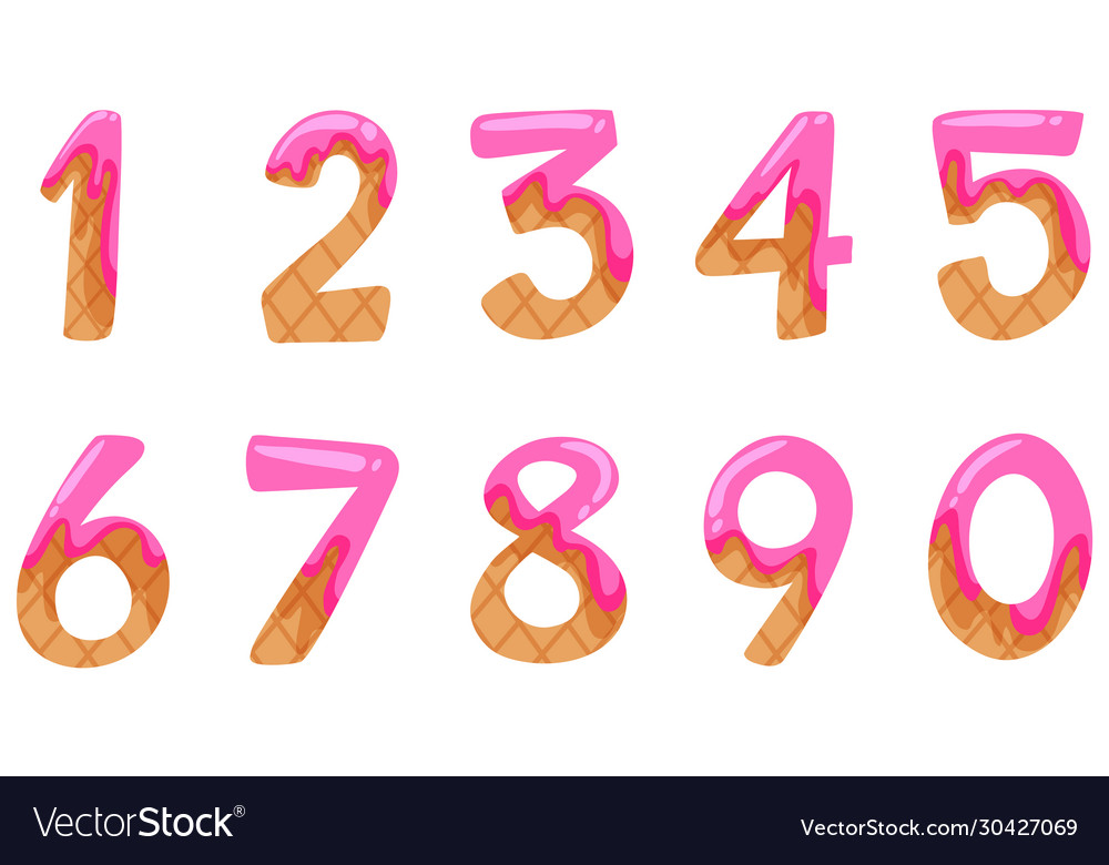 Ice Cream Numbers: One to Zero Font