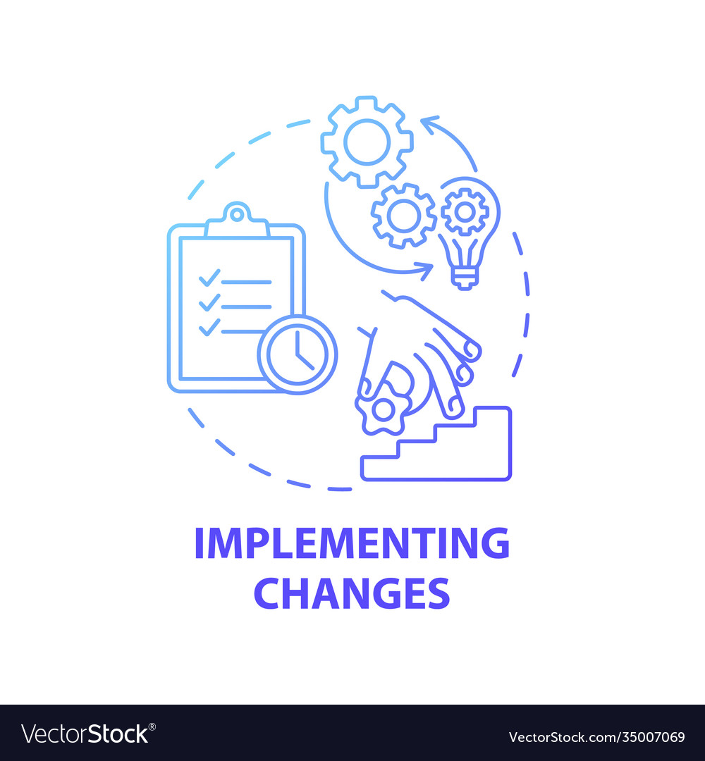 Implementing changes concept icon vector image Implementing changes concept icon