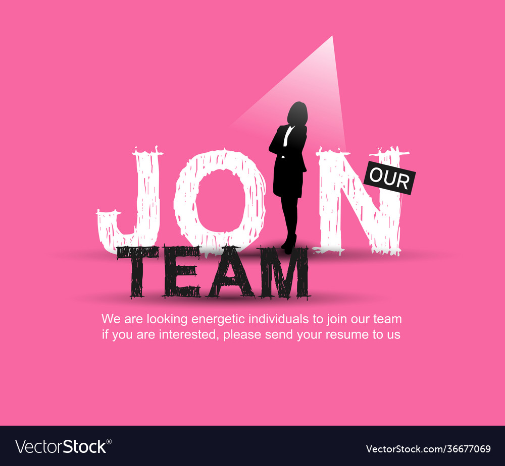 Join our team concept design with businesswoman