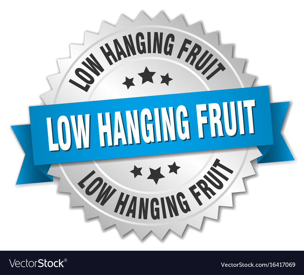 Low hanging fruit round isolated silver badge