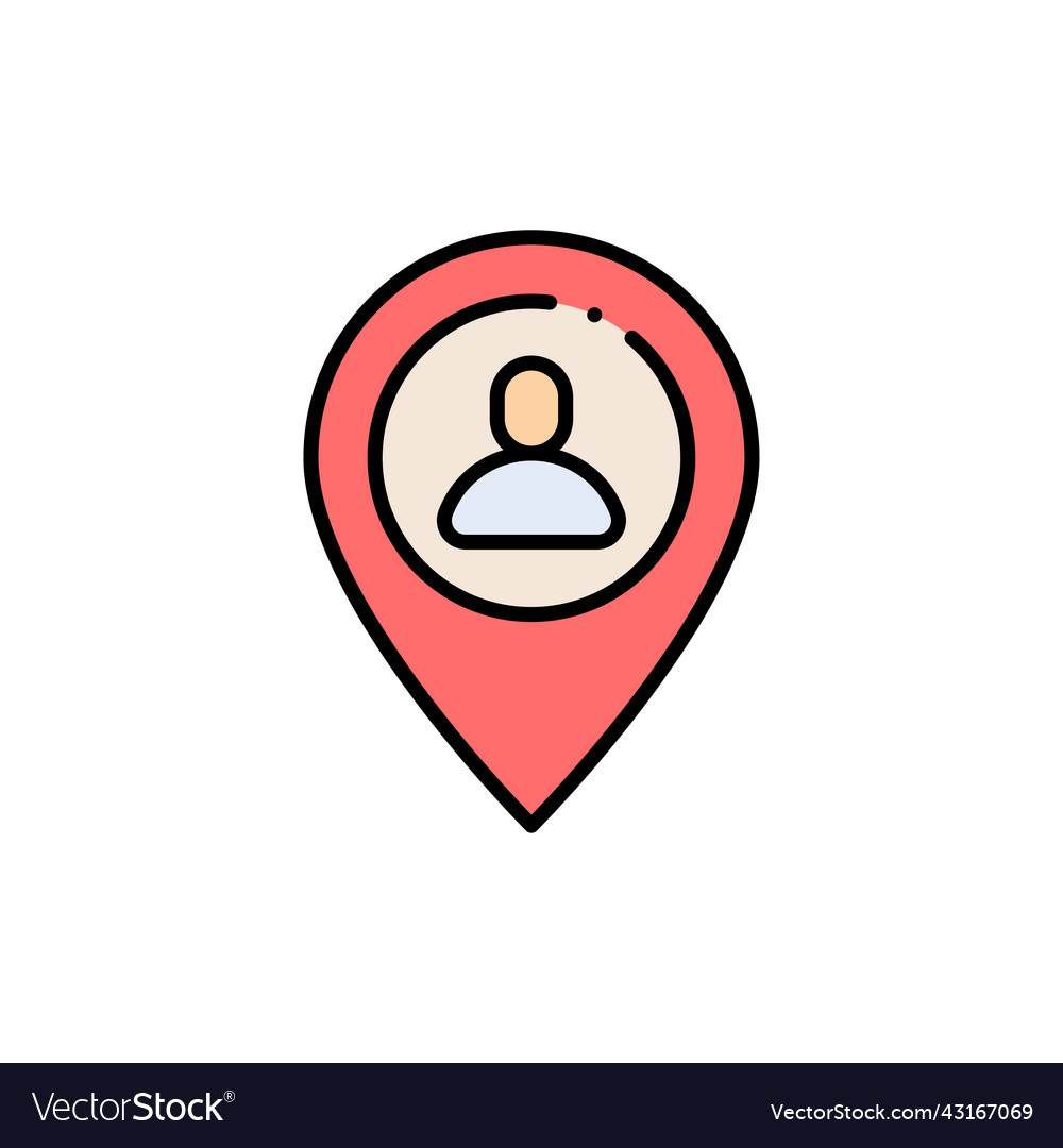 Meeting point filled color icon user map marker