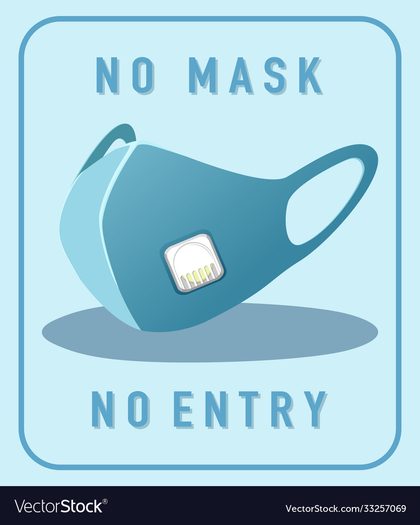 No mask entry warning sign with object vector image No mask entry warning sign with object
