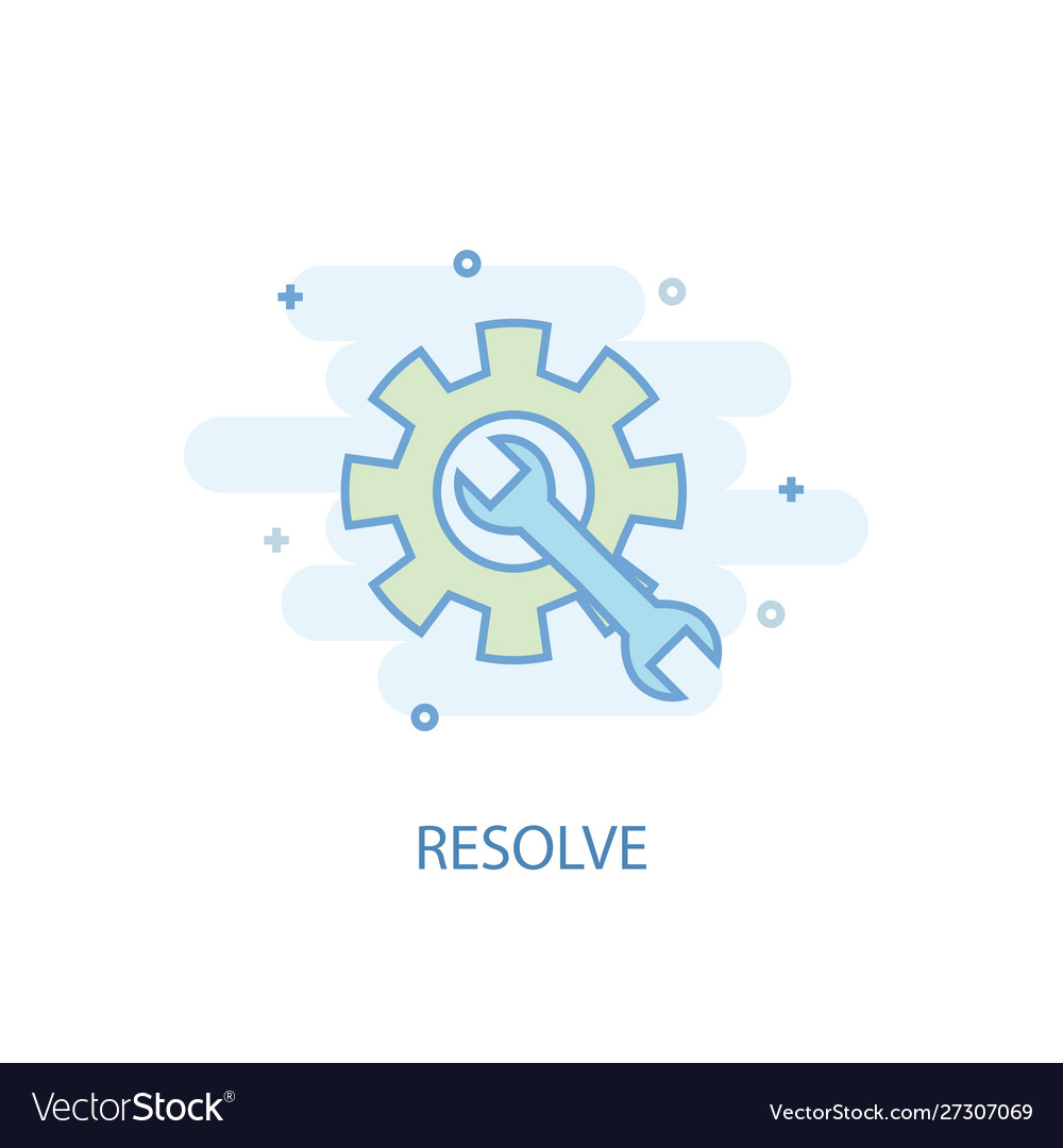 Resolve line concept simple icon colored