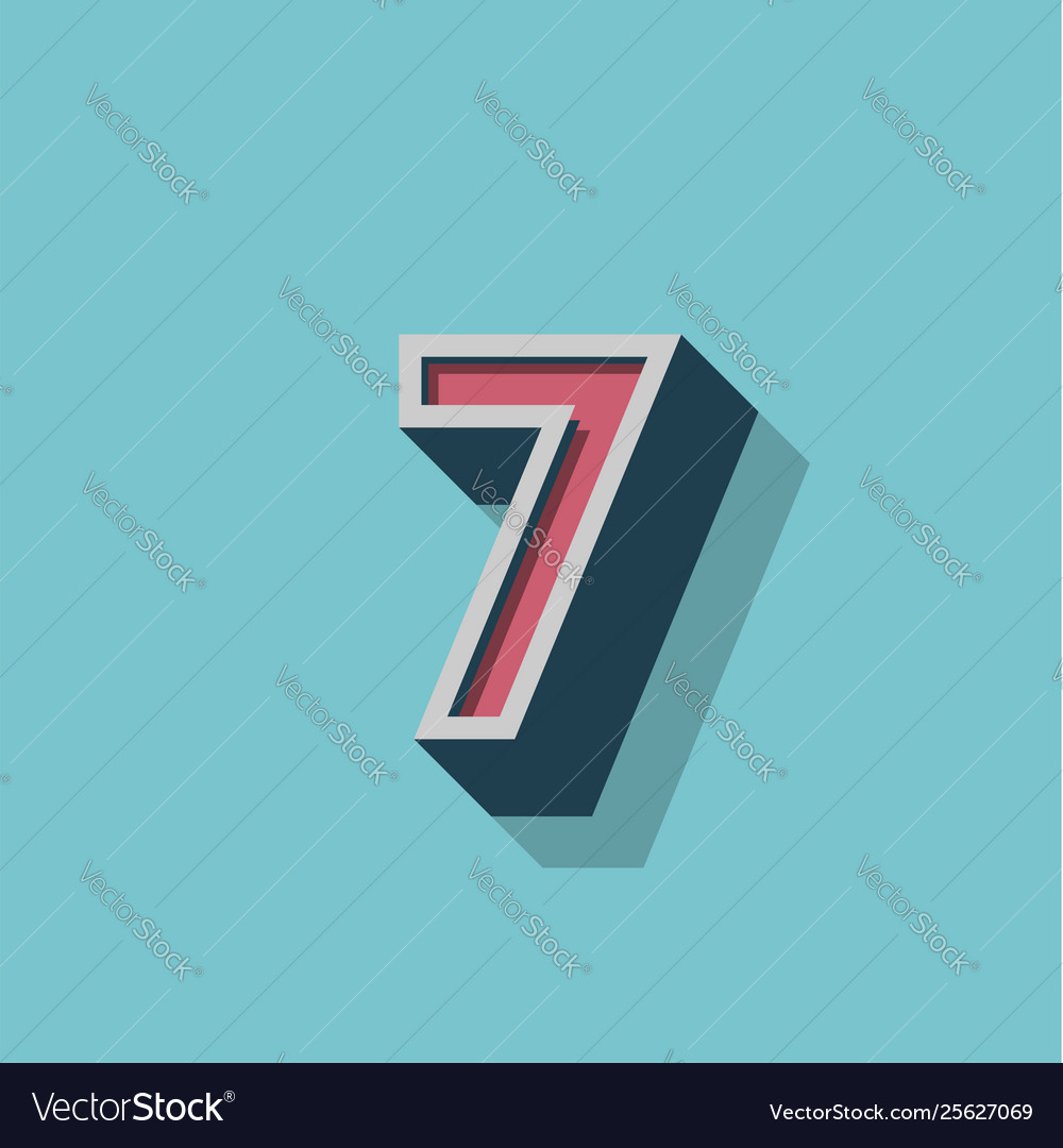 Retro 3d character from a fontset vector image Retro 3d character from a fontset