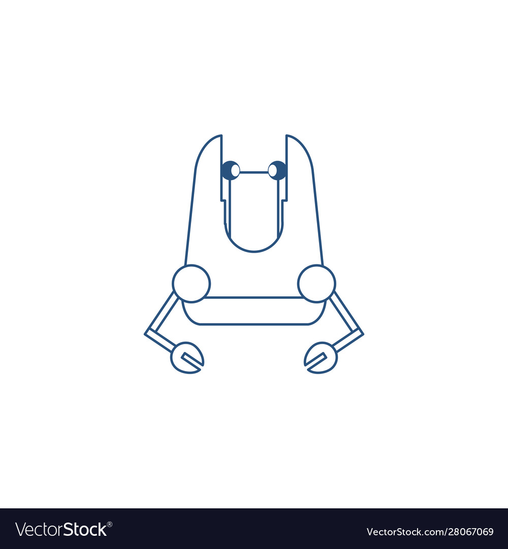 Robot with two hands line style icon