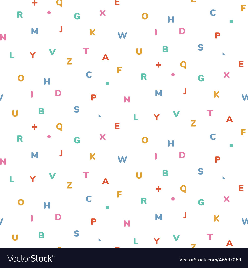 Seamless abstract pattern with alphabet letters vector image Seamless abstract pattern with alphabet letters
