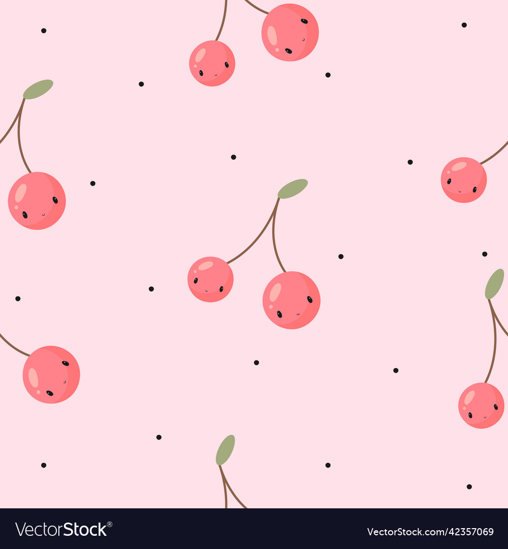 Seamless pattern with cherry