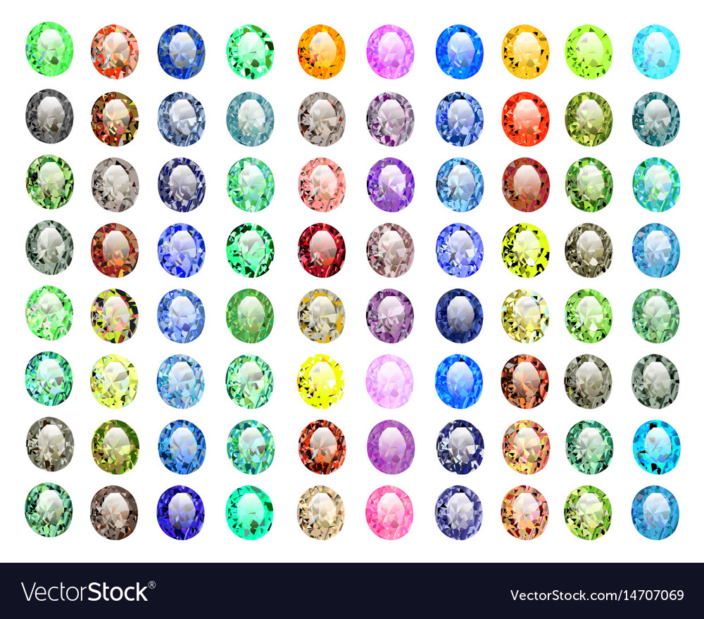 Set of precious stones different colors