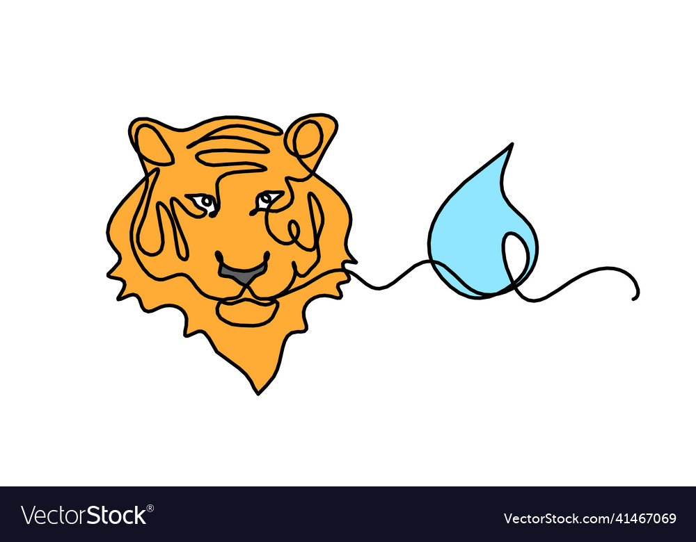 Silhouette of abstract color tiger with element Vector Image Silhouette of abstract color tiger with element