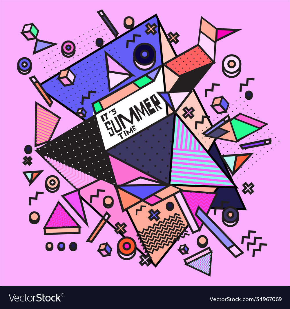 Triangle geometric forms for summer design event vector image Triangle geometric forms for summer design event