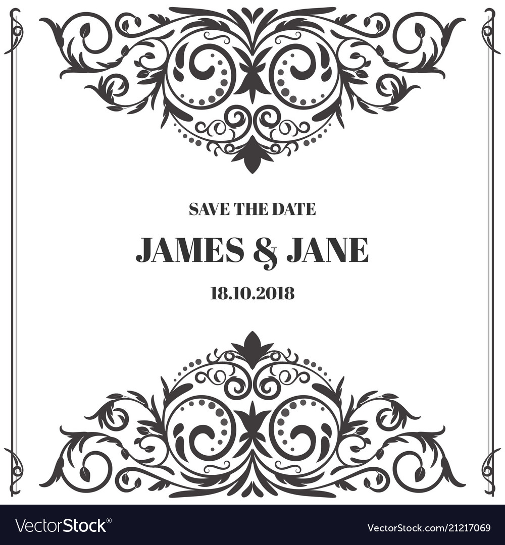 Wedding Card Frame Border Royalty Free Vector Image