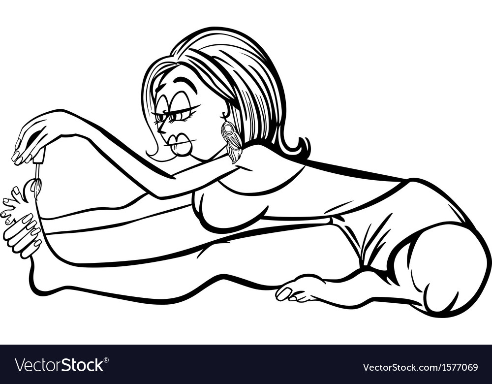 Woman in yoga position cartoon Royalty Free Vector Image Woman in yoga position cartoon Royalty Free Vector Image