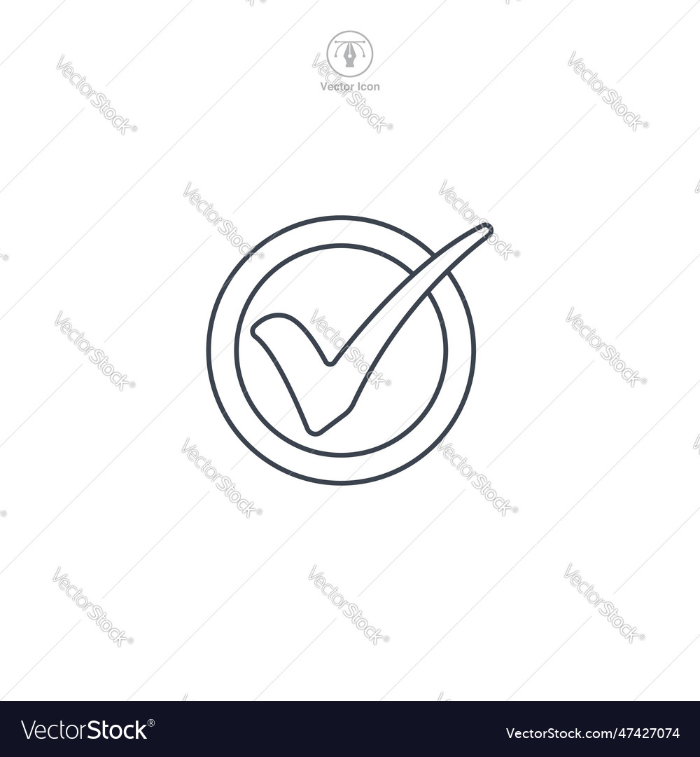 A circular check mark icon the design uses flat vector image A circular check mark icon the design uses flat