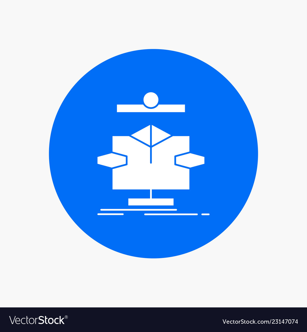 Algorithm chart data diagram flow white glyph vector image Algorithm chart data diagram flow white glyph
