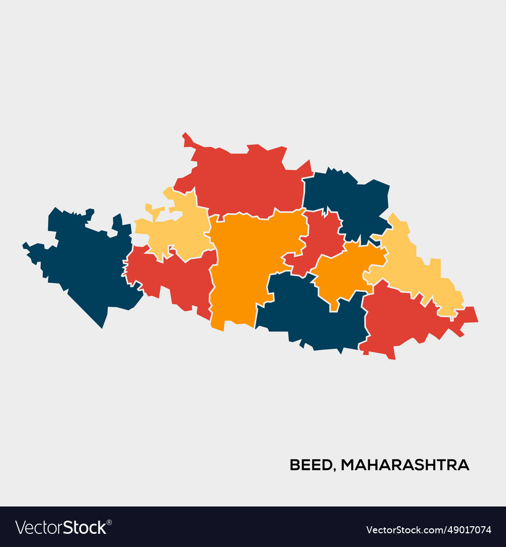 Beed district map maharashtra Royalty Free Vector Image