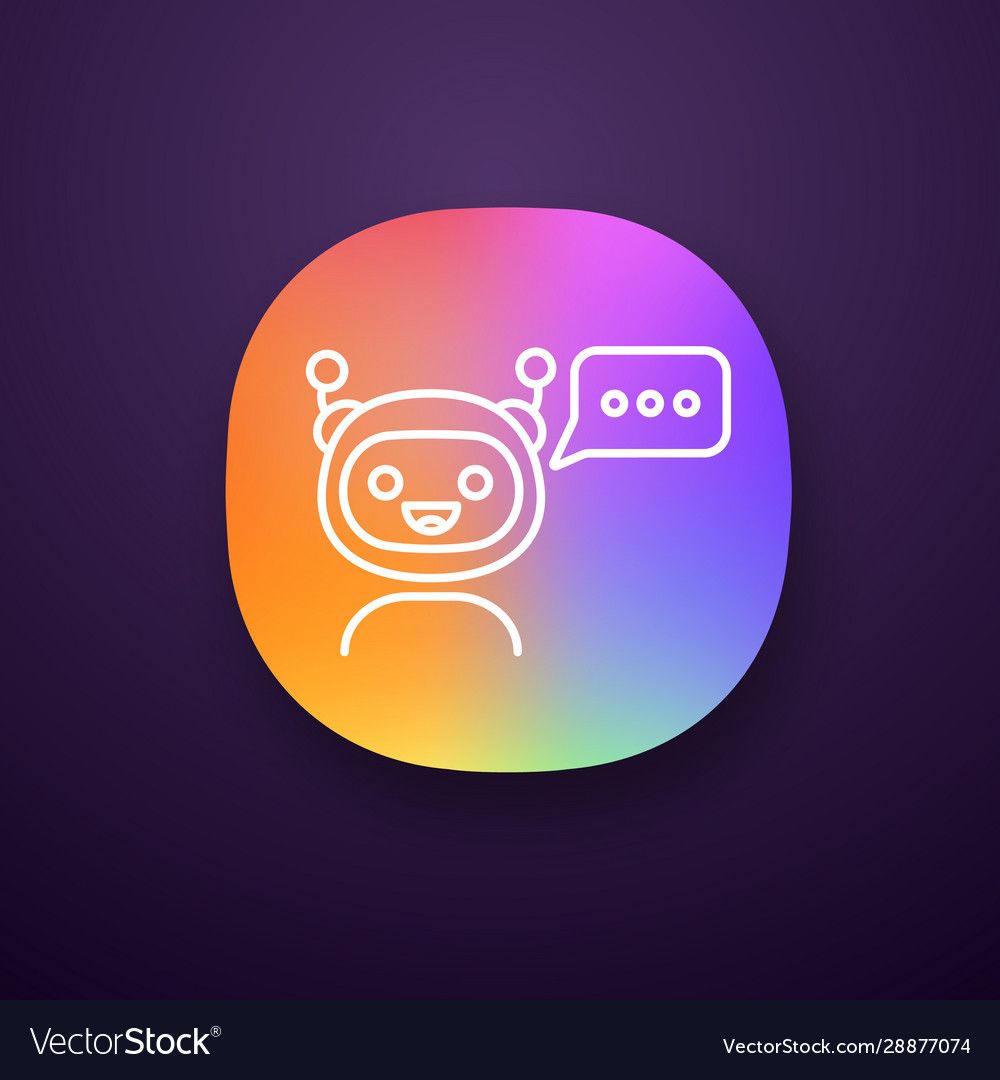 Chatbot with three dots in speech bubble app icon vector image Chatbot with three dots in speech bubble app icon
