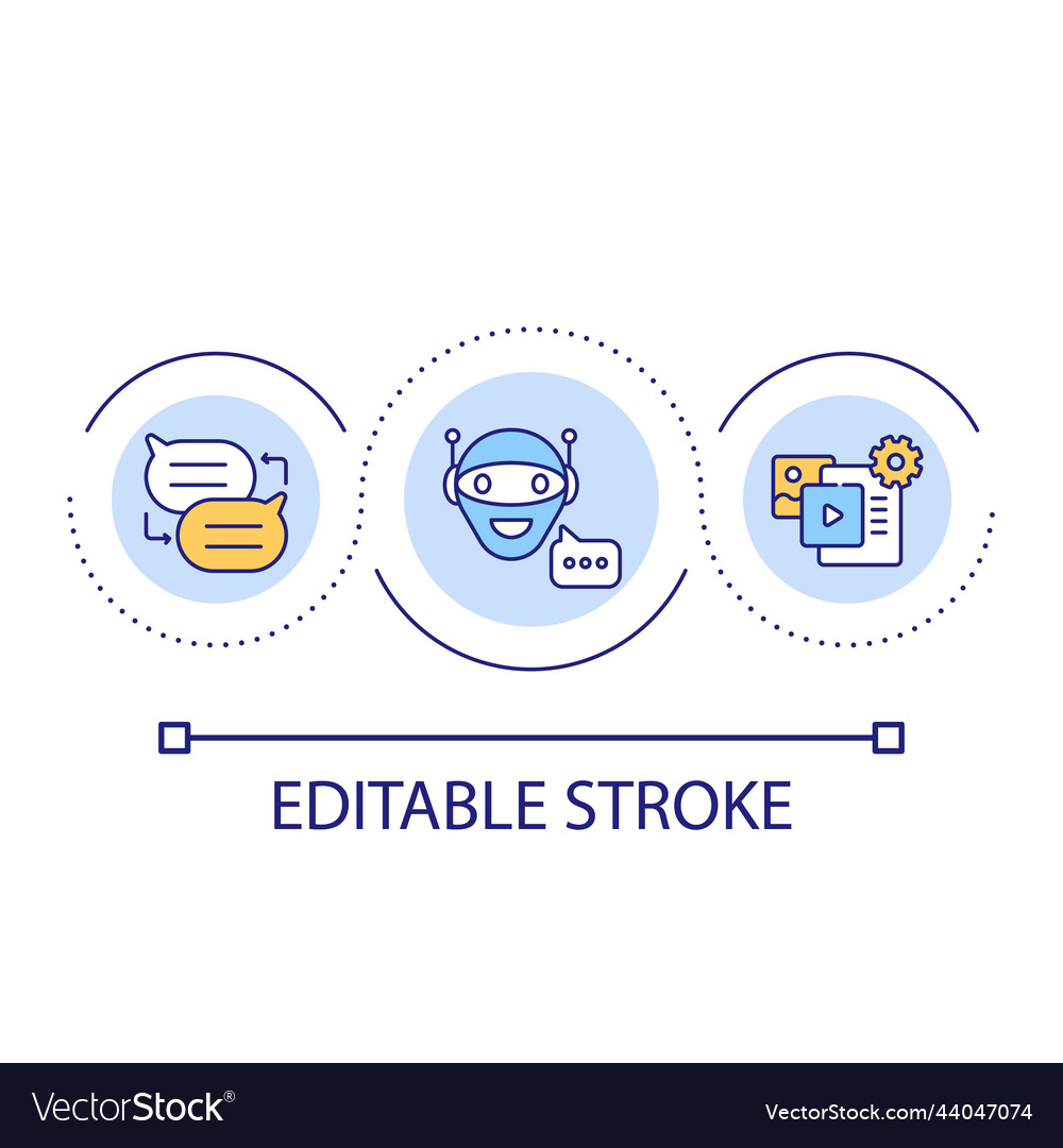Chatbots in content making loop concept icon vector image Chatbots in content making loop concept icon