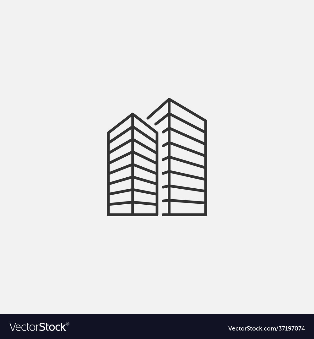 City icon in line style vector image City icon in line style
