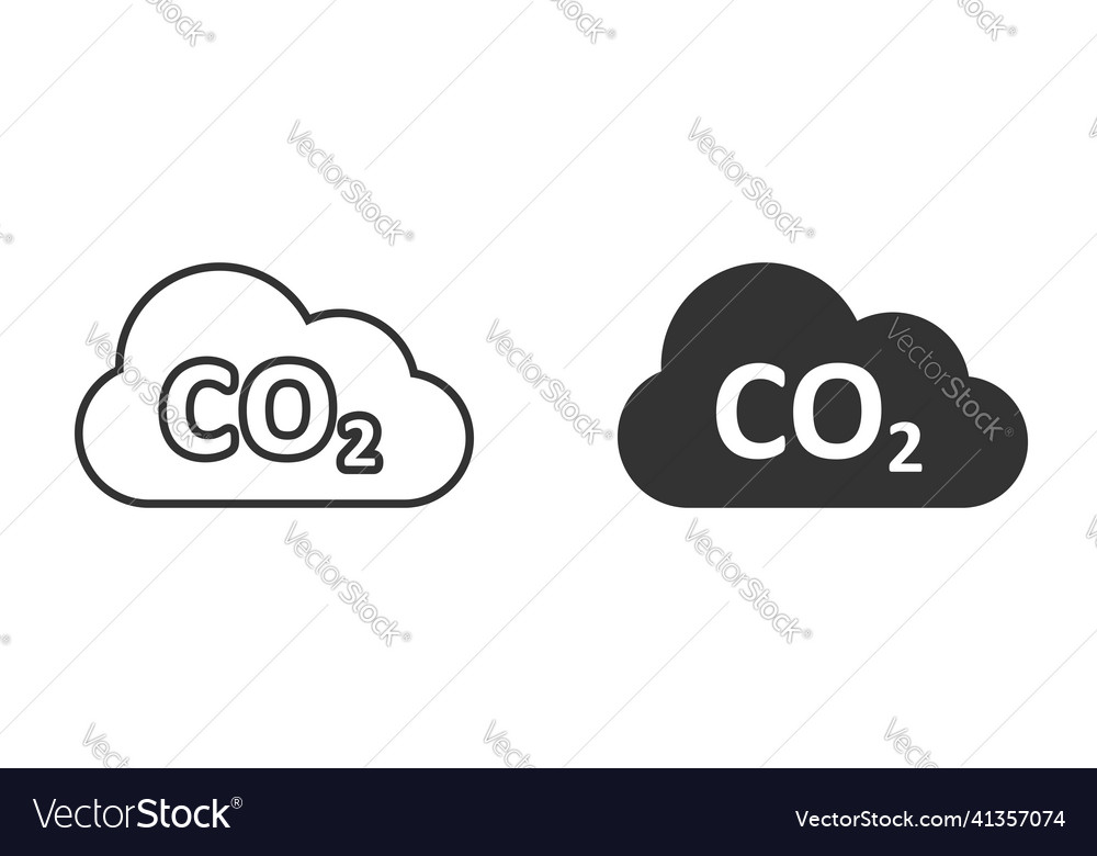 Co2 emission icon in flat style cloud disaster