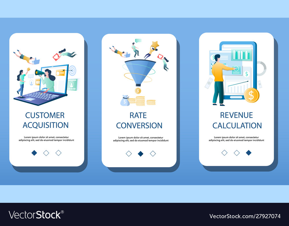 Finance Management Mobile App Onboarding Screens Vector Image