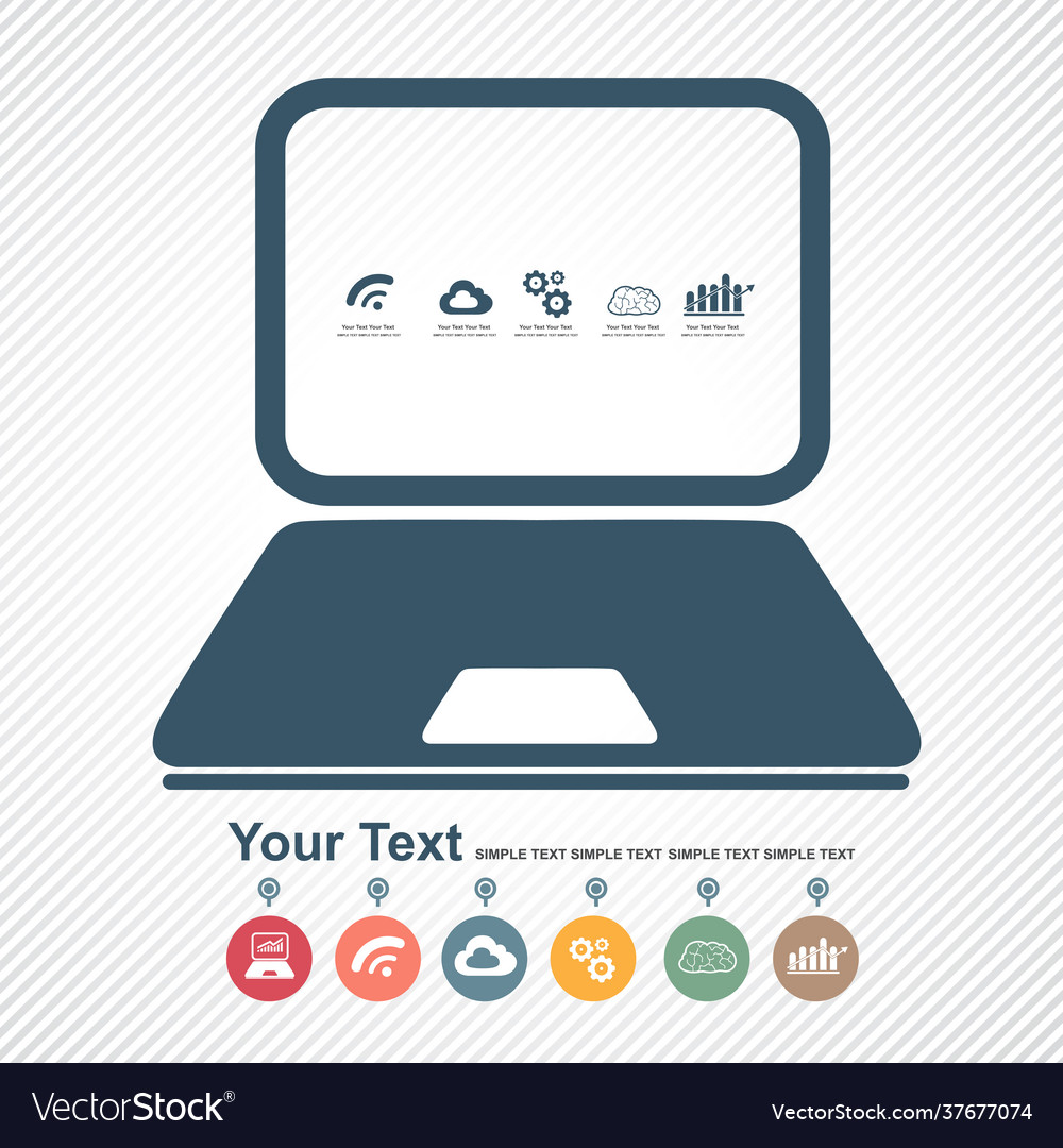 Infographic with desktop computer
