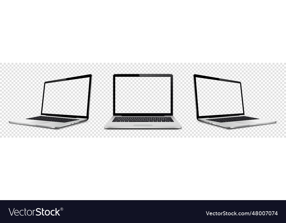 Laptop computer with transparent empty screen vector image Laptop computer with transparent empty screen