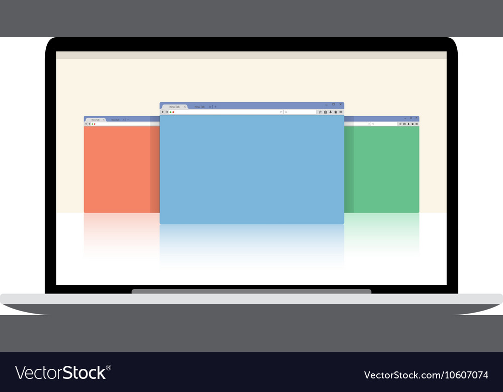 Laptop mockup - display with open windows