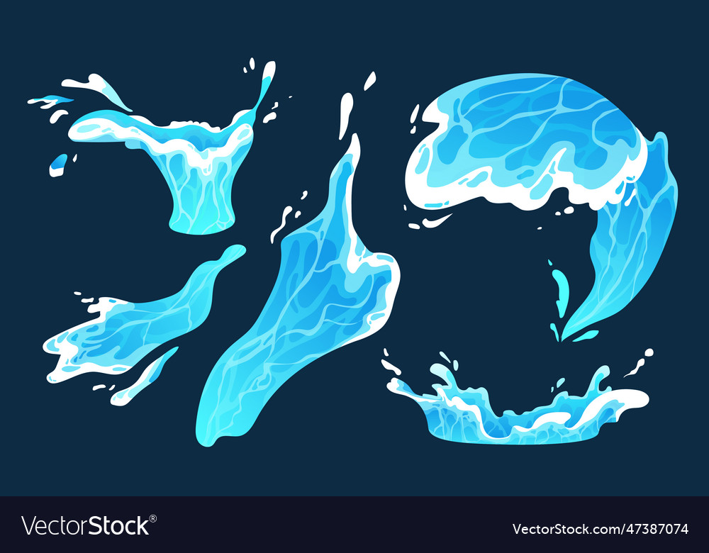 Liquid water splashes set concept Royalty Free Vector Image