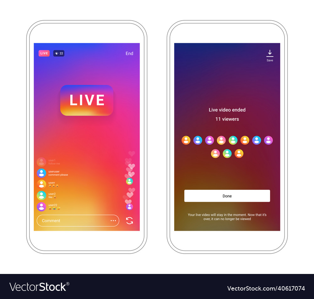 Live camera screen interface vector image Live camera screen interface