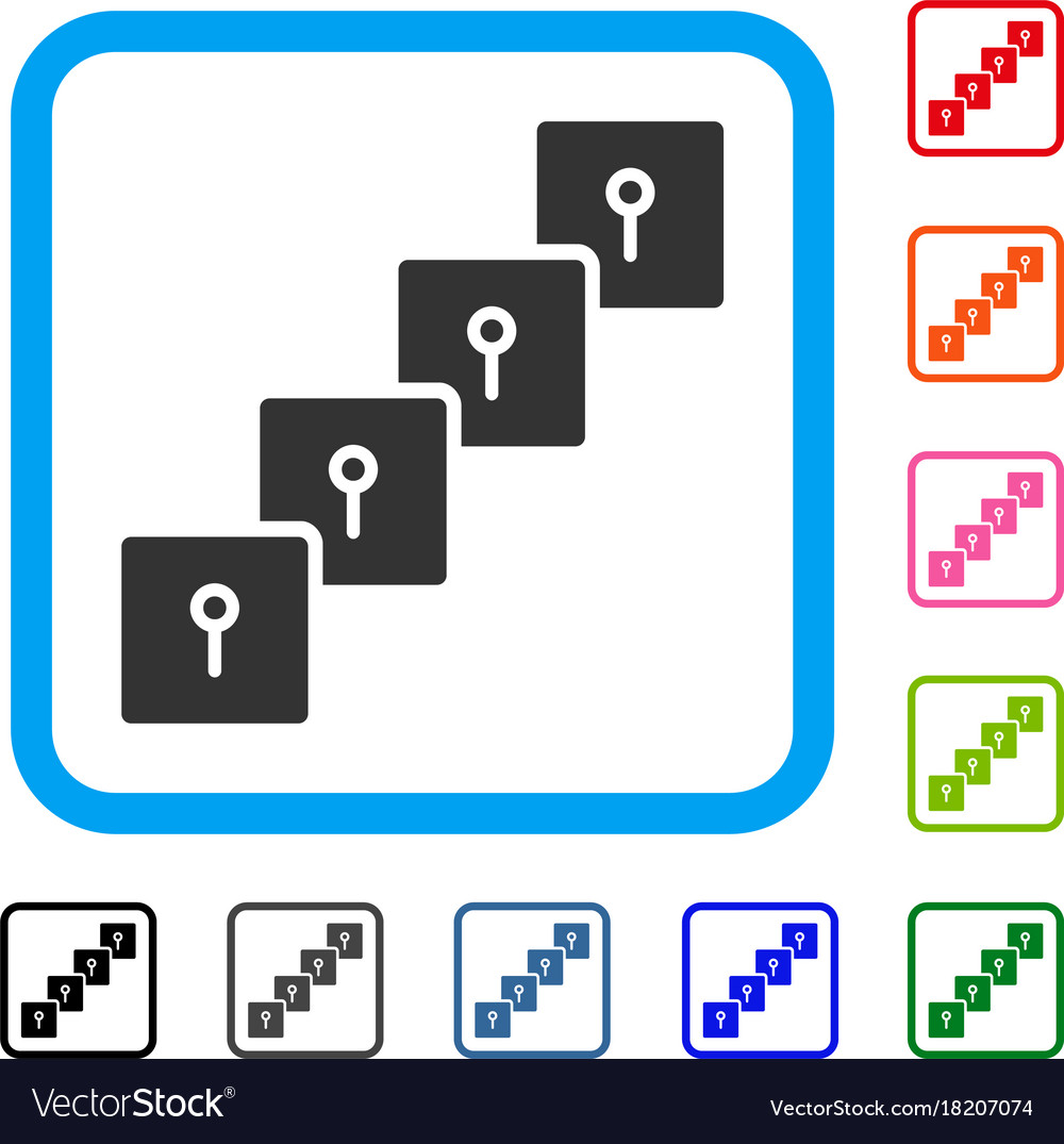 Locker blockchain framed icon