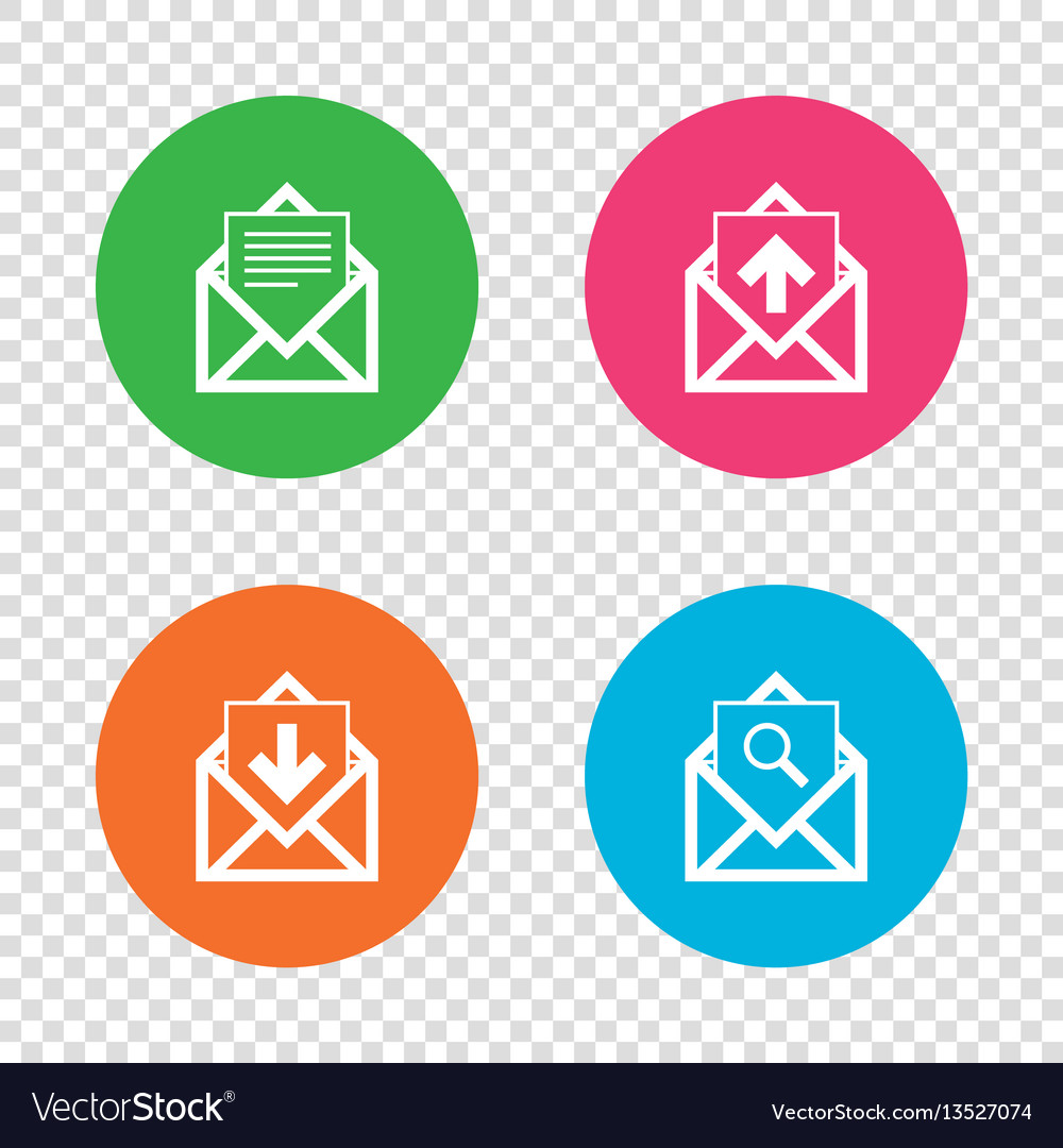 Mail envelope icons message document symbols