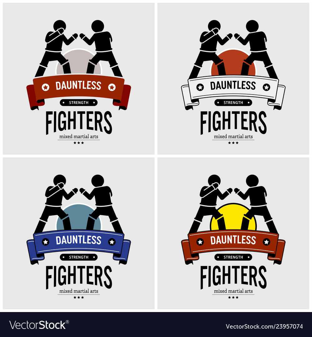 Mma mixed martial arts logo design artwork of Vector Image