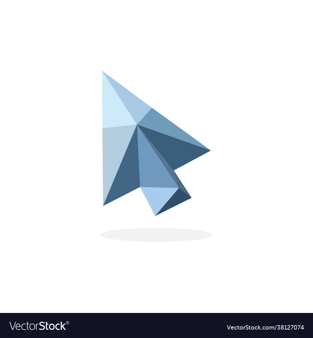 Polygonal pointer arrow art image logo