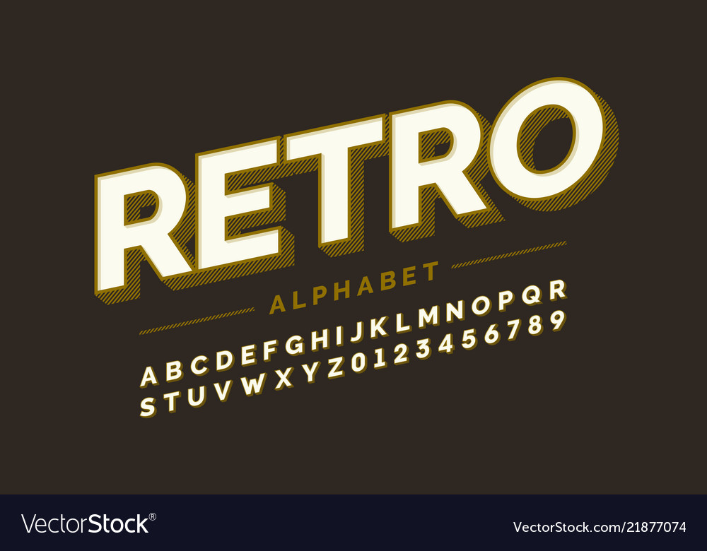 Retro style font design alphabet letters Vector Image