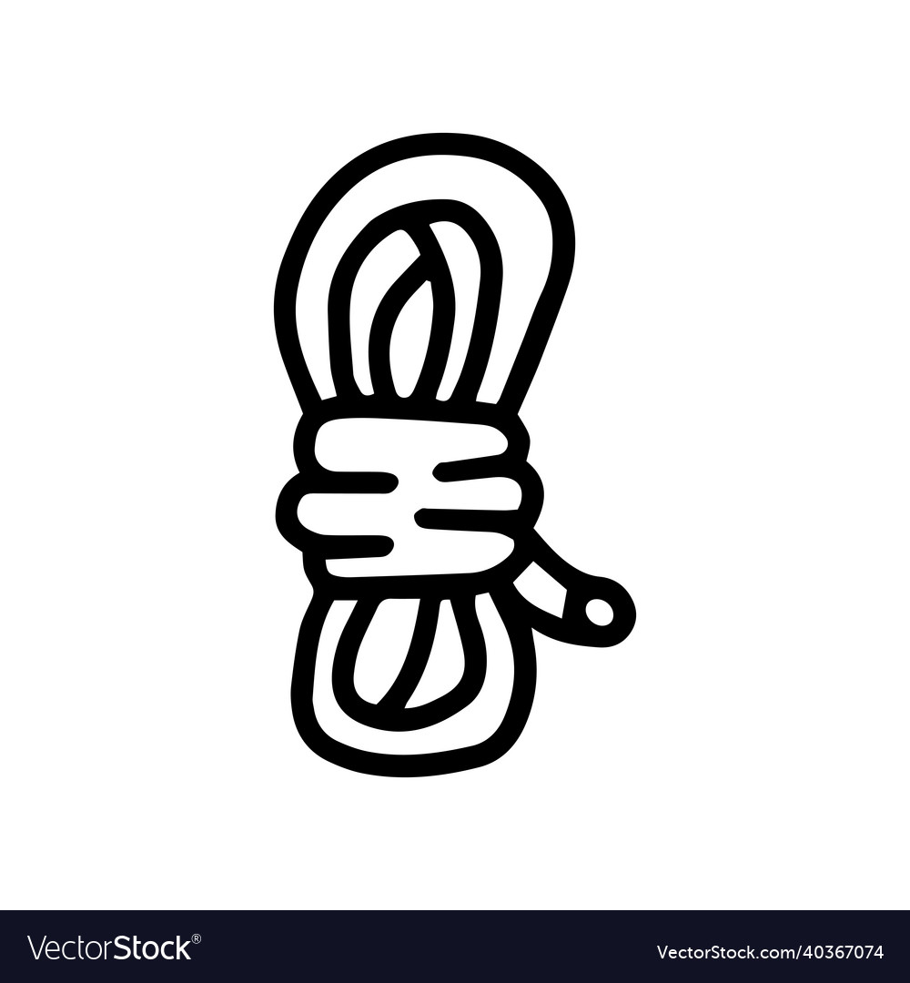 Rope line doodle simple icon design vector image Rope line doodle simple icon design