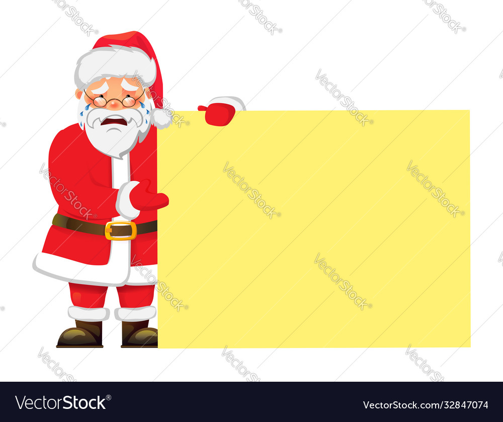 Santa claus holding banner