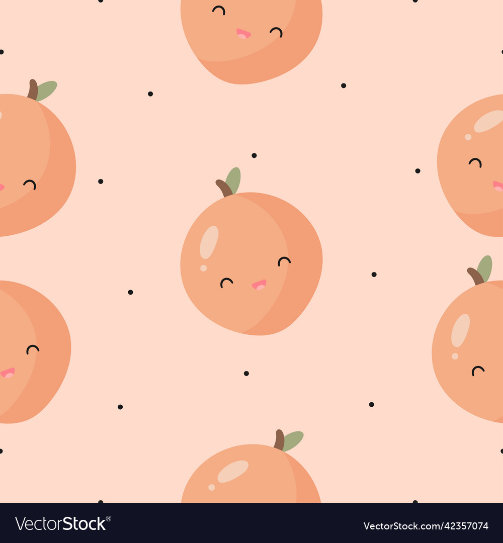 Seamless pattern with peach